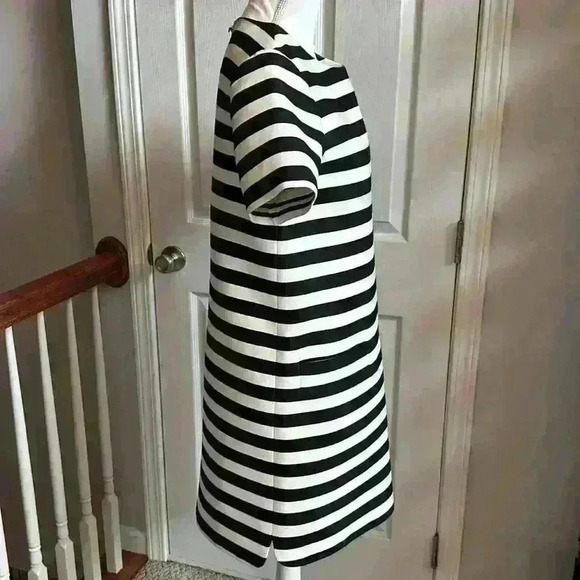 Kate Spade New York Black and Cream Midi Cotton/Silk Zippered Back Womens Size 8 - Picture 7 of 16